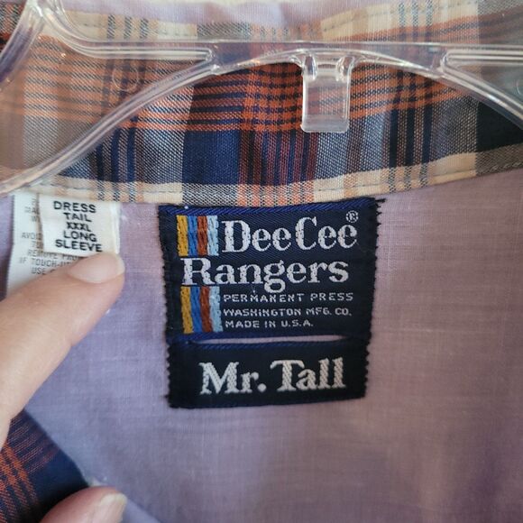 Vintage Dee Cee Rangers Western Shirt Mens XXXL Mr Tall Purple Plaid Trim 3XL - Picture 5 of 16